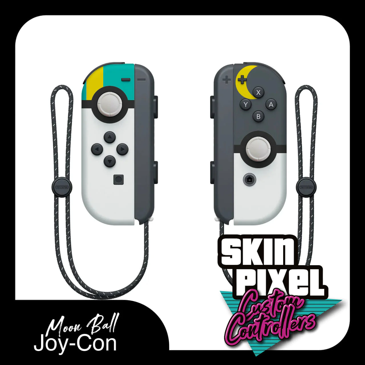 Moon Ball Pokemon Poke Ball Joy-Con Custom DIY Shells for Nintendo Switch