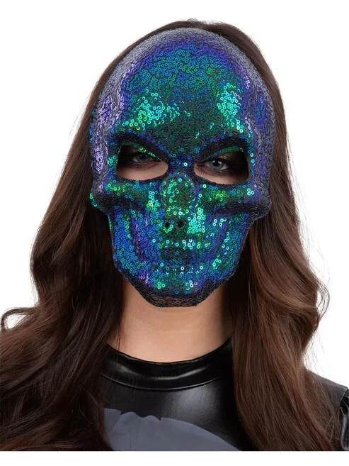 Silver Jewelled Robot Mask Disco Halloween Costume Accessory - image 3 of 3