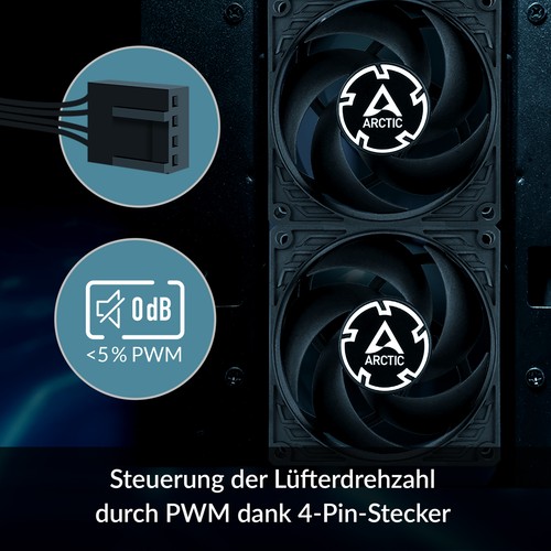 ARCTIC P8 MAX High-Performance Case Fan Gehäuse Lüfter PC 80mm Lüfter B-Ware - Afbeelding 4 van 7