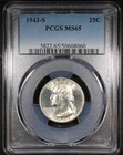 1943-S Washington Quarter graded MS65 by PCGS Better Date 25C Flashy