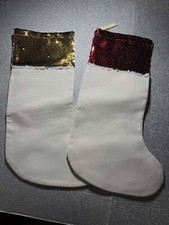 Blank Sublimation Stockings - gold sequins
