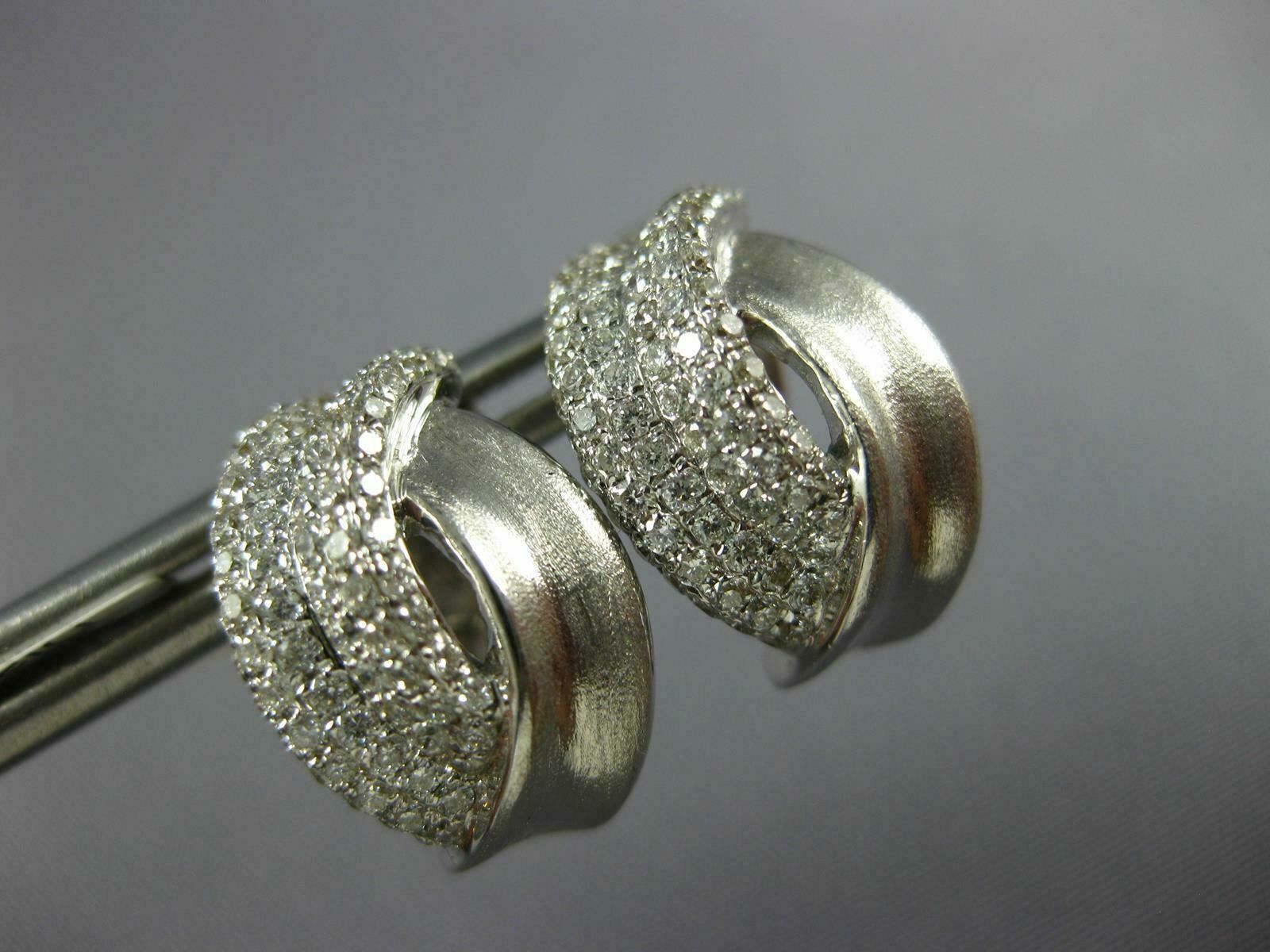 FILA ESTATE .80CT DIAMOND 18KT WHITE G 3D MULTI ROW MATTE & SHINY CLIP ON EARRINGS