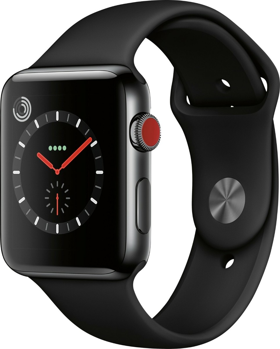 Apple Watch Series 3 42mm Stainless Steel & Black Sport Band  display picture 2