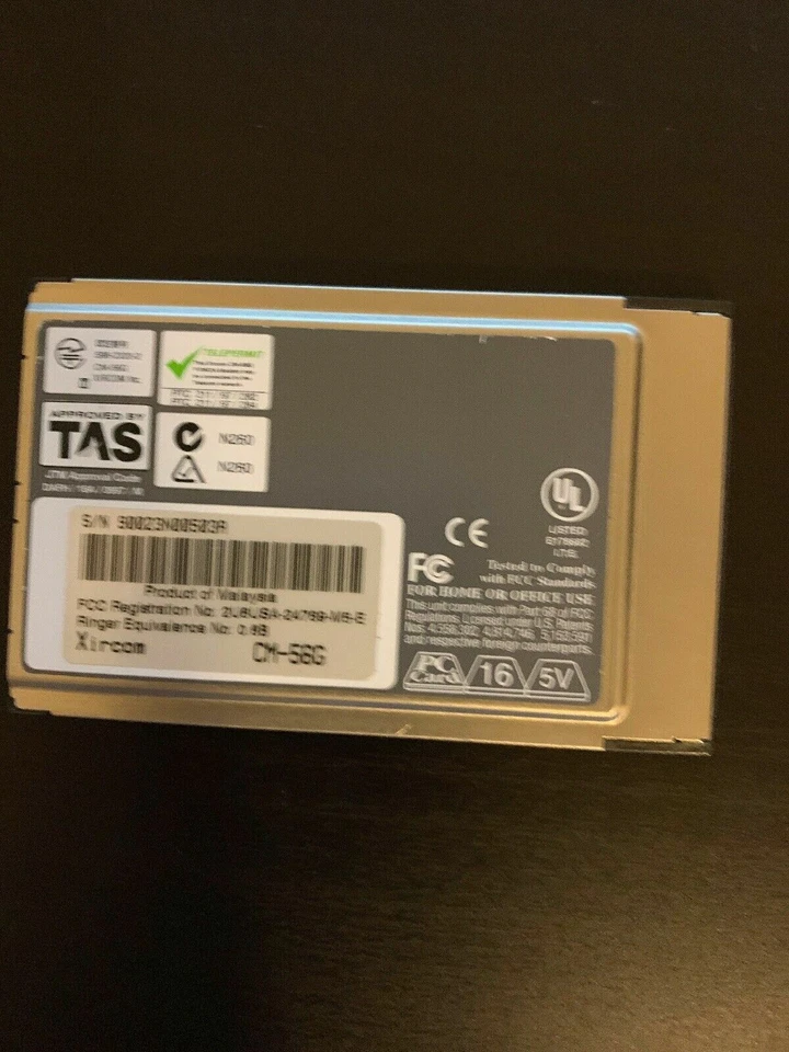 Xircom Credit Card Laptop Modem 56k PCMCIA - Image 2 of 4