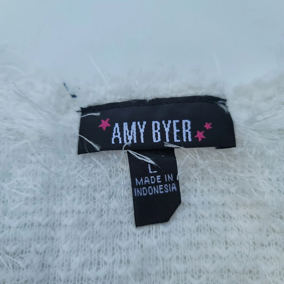 Nuevo con etiquetas Suéter tejido manga corta difuso blanco para niñas Amy Byer talla L Foto 2 de 4