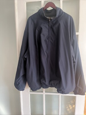 Unbranded 1/4 Zip Windbreaker, Reversible Lined with Pockets 5xl, Blue/gray