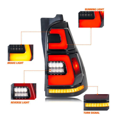 LED Tail Lights Sequential Animation Rear Lamps For Toyota 4Runner 4th GEN 03-09 - Imagem 2 de 4