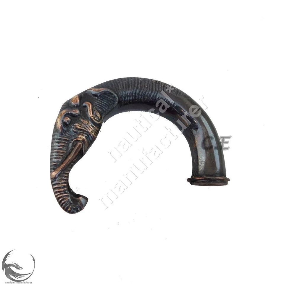 Elefante Latón Cabeza Mango Marrón Madera Caminar 3 Pliegues Palo Nuevo Diseño Estilo Foto 3 de 4