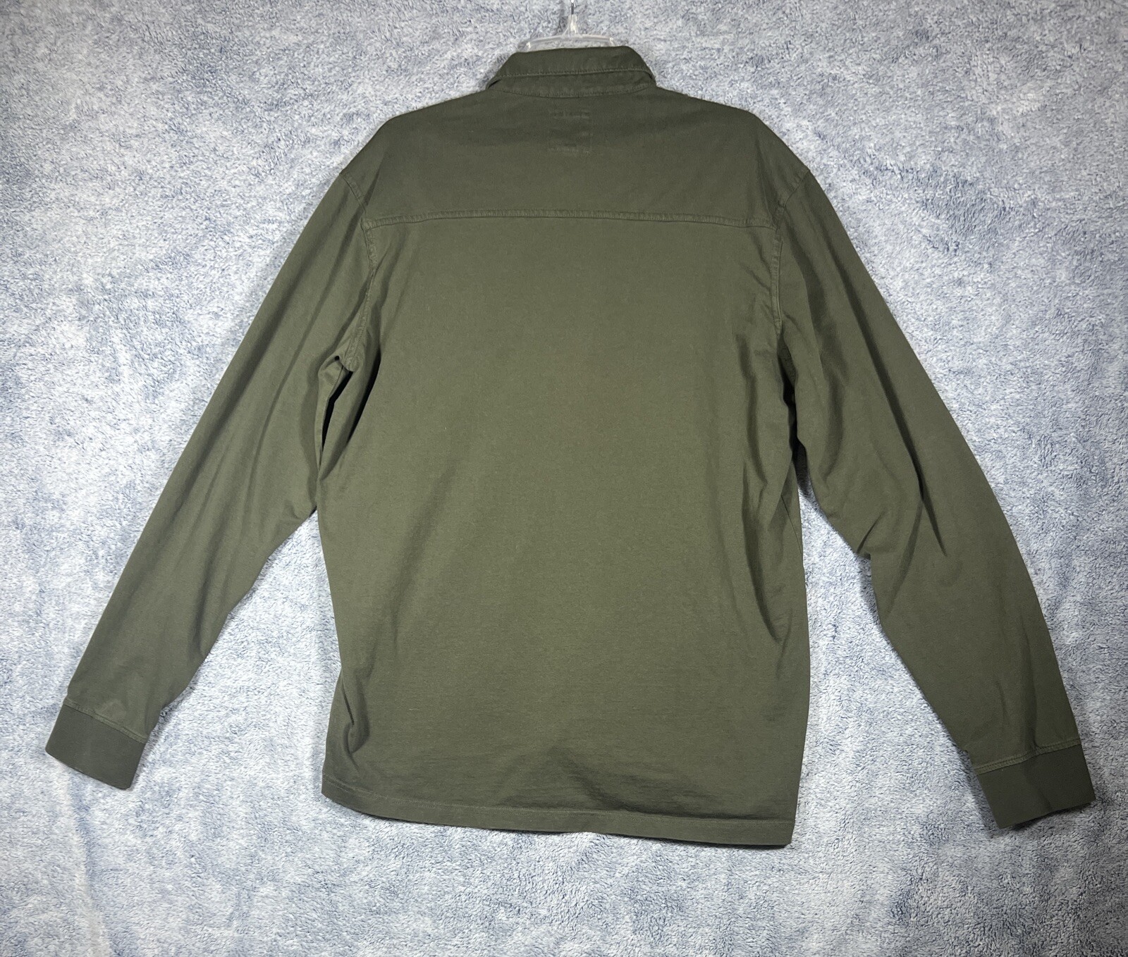 Levis Men's White Tab Dark Green Long Sleeve w/ Double Pockets Polo Shirt Size L thumbnail 21