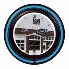 Ford Garage 15" Double Neon Clock