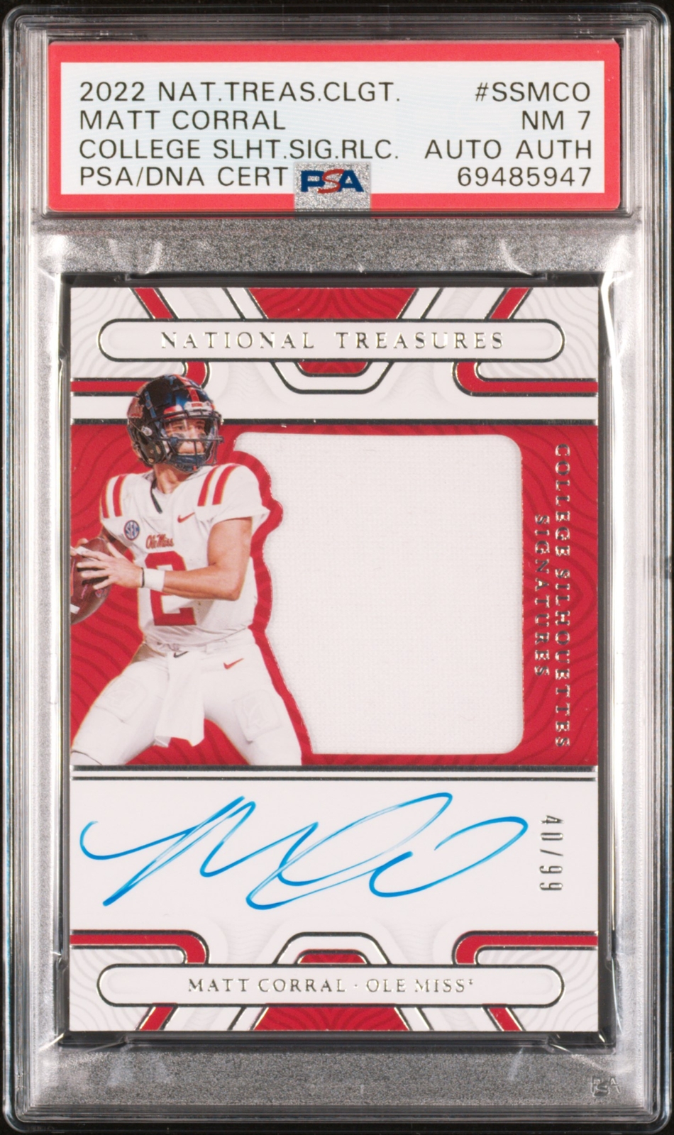 2022 #SSMCO MATT CORRAL 40/99 PSA 7 AUTO AUTHENTIC