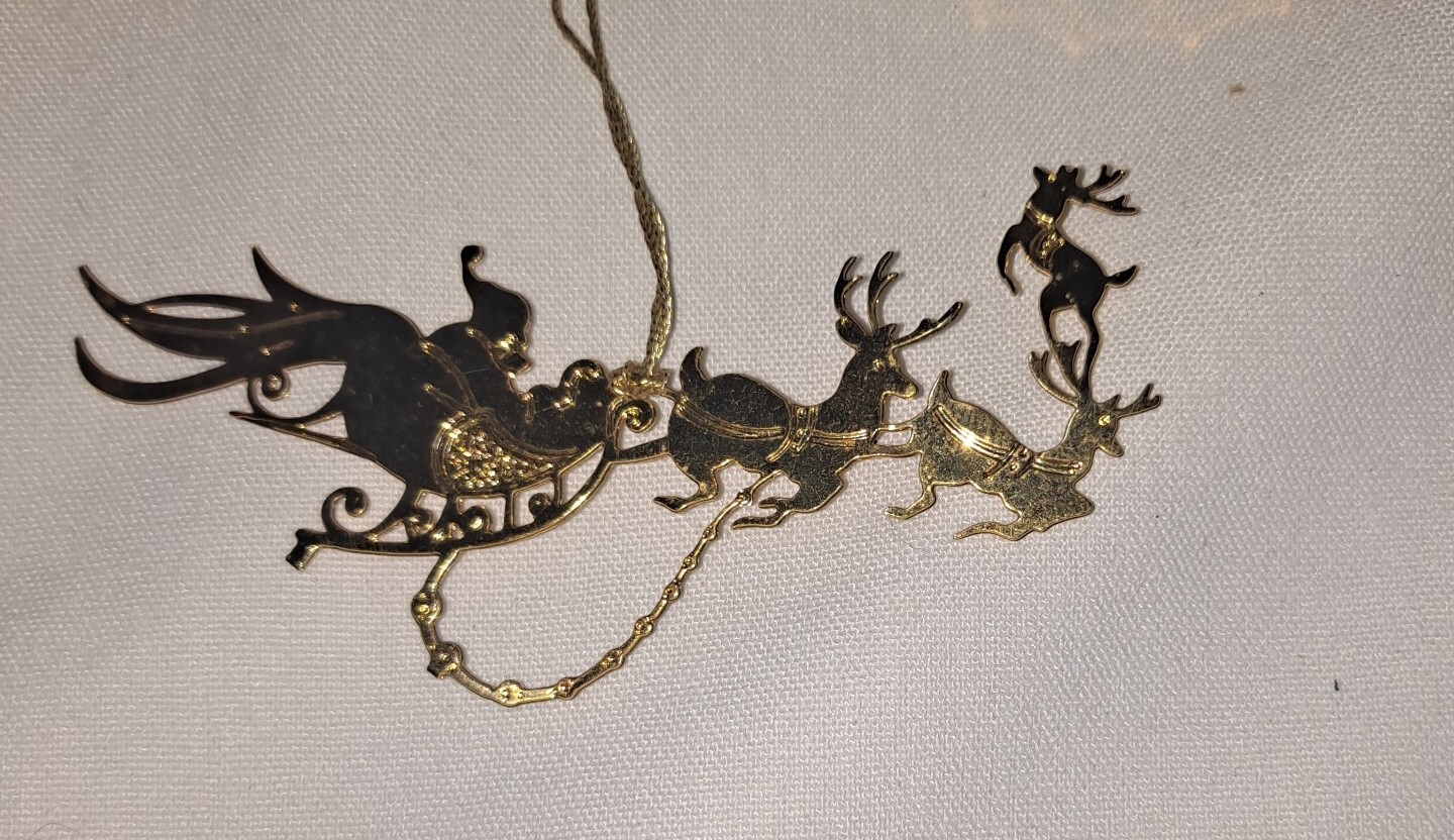 Vintage DANBURY MINT Gold Christmas Ornament Collection SET 11 original