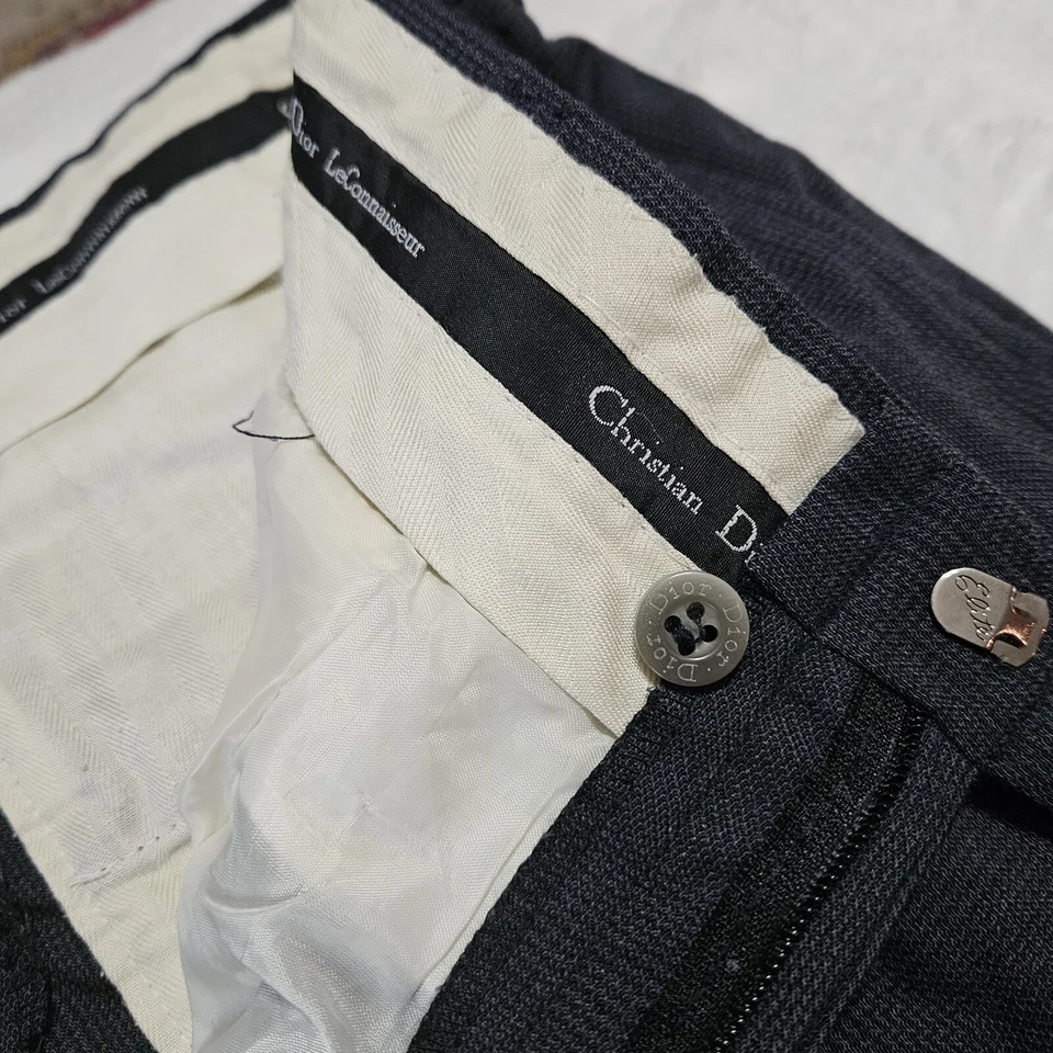 Pantalones Christian Dior De Colección Para Hombre 32 Gris Pantalón a Cuadros LeConnaisseur PARA REPARACIÓN Foto 2 de 4