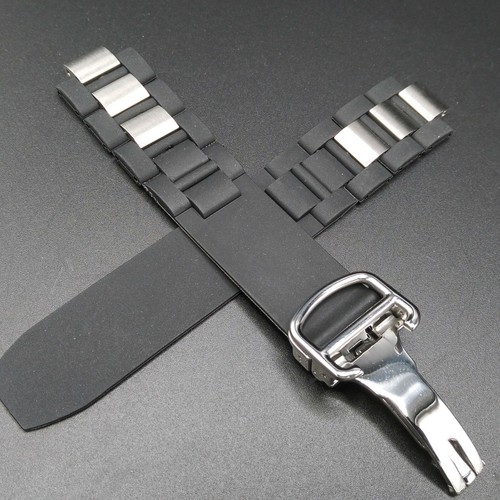 20mm Black Rubber Strap Band For 