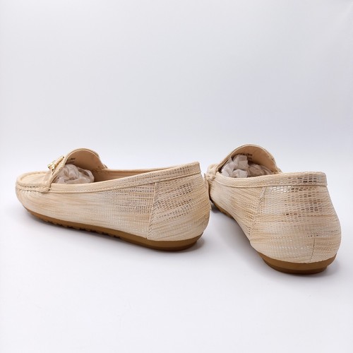 Mocassins Cuir Richelieu Chaussures Femme - 36 et 39 - Pompons Beige Or - Imagen 10 de 11