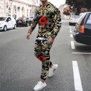 Mens Outfit 2-Piece Set Long Sleeve T 