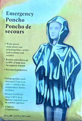 4 x Notfall Poncho - Poncho de Secours 50x80'' ( 127 x 203 cm )