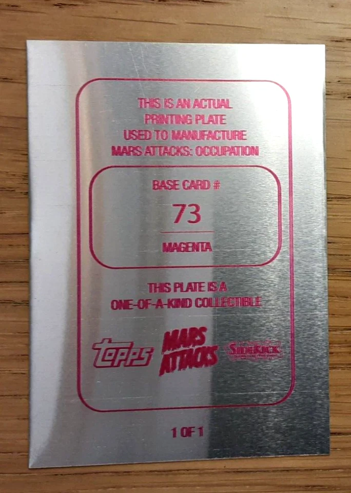 Mars attacks occupation MAGENTA printing plate card 73 OCCUPATION PROFILES - Image 2 of 2