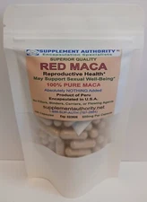 Maca Root Powder Red Organic ~ 100 Capsules ~ Fresh Exp 02/2026 - TOP SELLER! ~