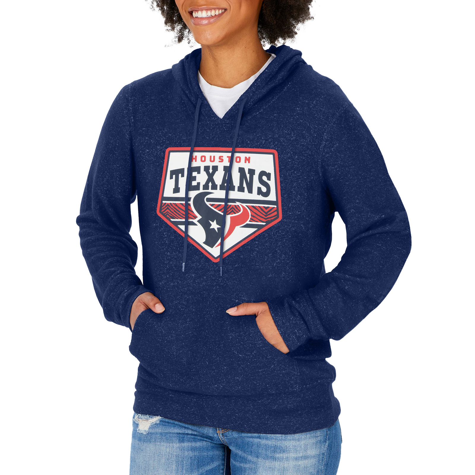 Мягкая толстовка Zubaz NFL Womens Houston Texans Team Color Soft с капюшоном