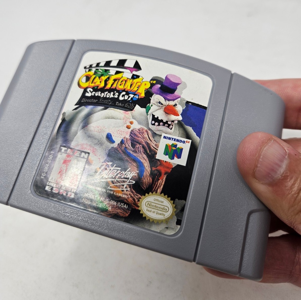 Clay Fighter Sculptor's Cut Nintendo 64 N64 Authentic Tested Cart