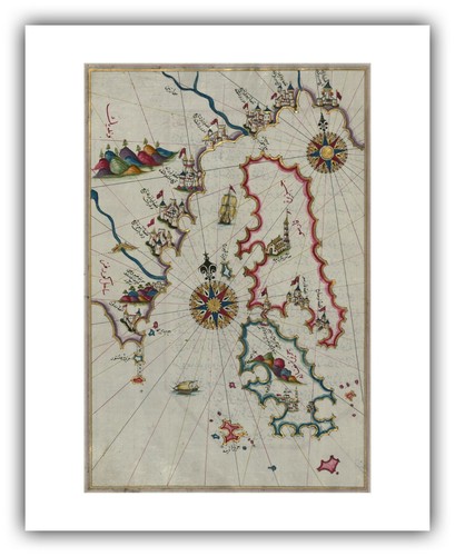Piri Reis : "Map of the Islands of Cres, Losinj, and Unije" — Fine Art Print - Picture 5 of 7