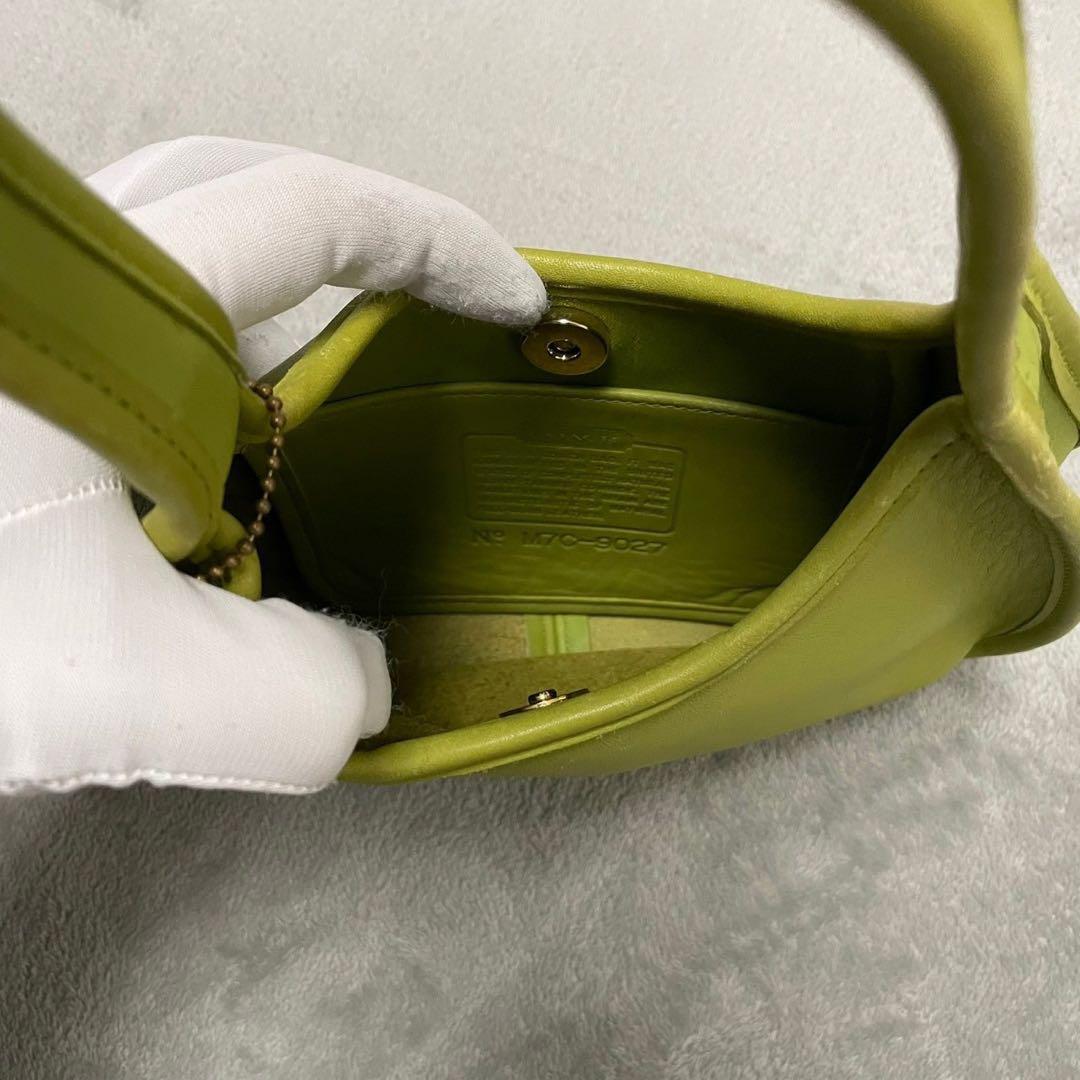 Old Coach Ergo Mini Satchel Bag Handbag with Lime Charm Old Coach Ergo Mini Satchel Bag Handbag with Lime Charm