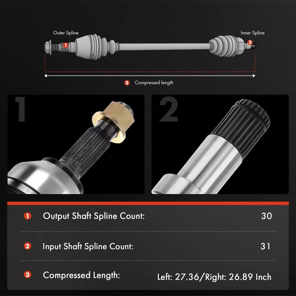 2x Front Left & Right CV Axle Assembly for Honda Odyssey 2018 2019-2024 V6 3.5L - Image 2 of 4