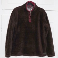 Regatta Teddy Fleece Pullover Size UK 10 Women s Brown 1/4 Zip Pre Loved Outdoor