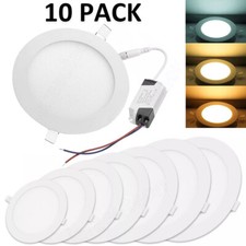 10 PCS - 9W 12W 15W 18W 24W LED Recessed Ceiling Panel Down Lights Lamp Fixture
