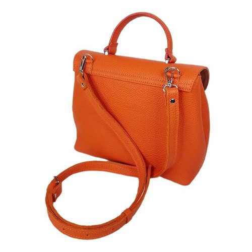 Mujer Guijarro Cuero GENUINO Naranja Bolso de Mano Bolso de Hombro Bolso de Mano Regalo para Ella - Imagen 3 de 23