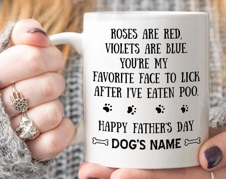 Personalized Father's Day Gift For Dog Dad Roses Are Red Violets Are Blue Mug