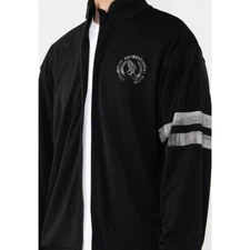 Champion Winged Foot Retro Mesh Game Day Attack Jacket Adult X-Large Black White