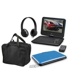 GPX 9" Portable Travel DVD Player BLUE 800x480 LCD Screen Tilt Swivel Headphone