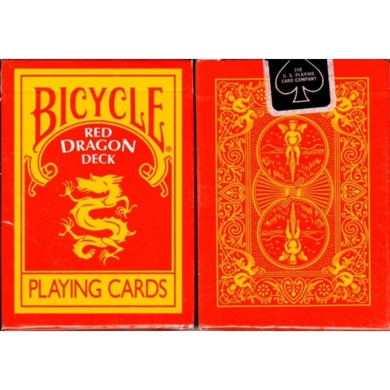 RED DRAGON BICYCLE DECK OF PLAYING CARDS BY MAGIC MAKERS POKER SIZE TRICKS GAFF - image 2 of 3
