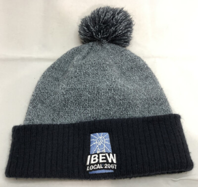#ad IBEW 2067 Hat Pom Beanie Toque Electrical Worker Union Logo Knit Cap Sask Power $29.99