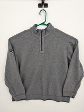 Polo Ralph Lauren VTG Men's Blue  Gray Reversible 1/4 Zip Pullover Sweater, XL