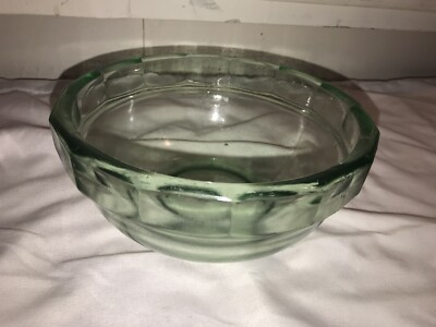  Vintage US GLASS TUFGLAS 200 Green Glass Bowl Depression Glass