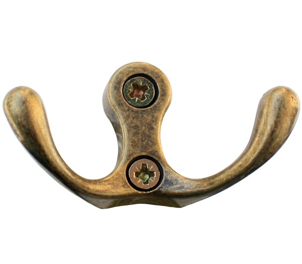 Kleiderhaken Wandhaken Mantelhaken Garderobenhaken Huthaken Haken 32 Alt Messing-image