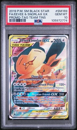 Eevee and Snorlax GX Tag Team SM169  Black Star Promo