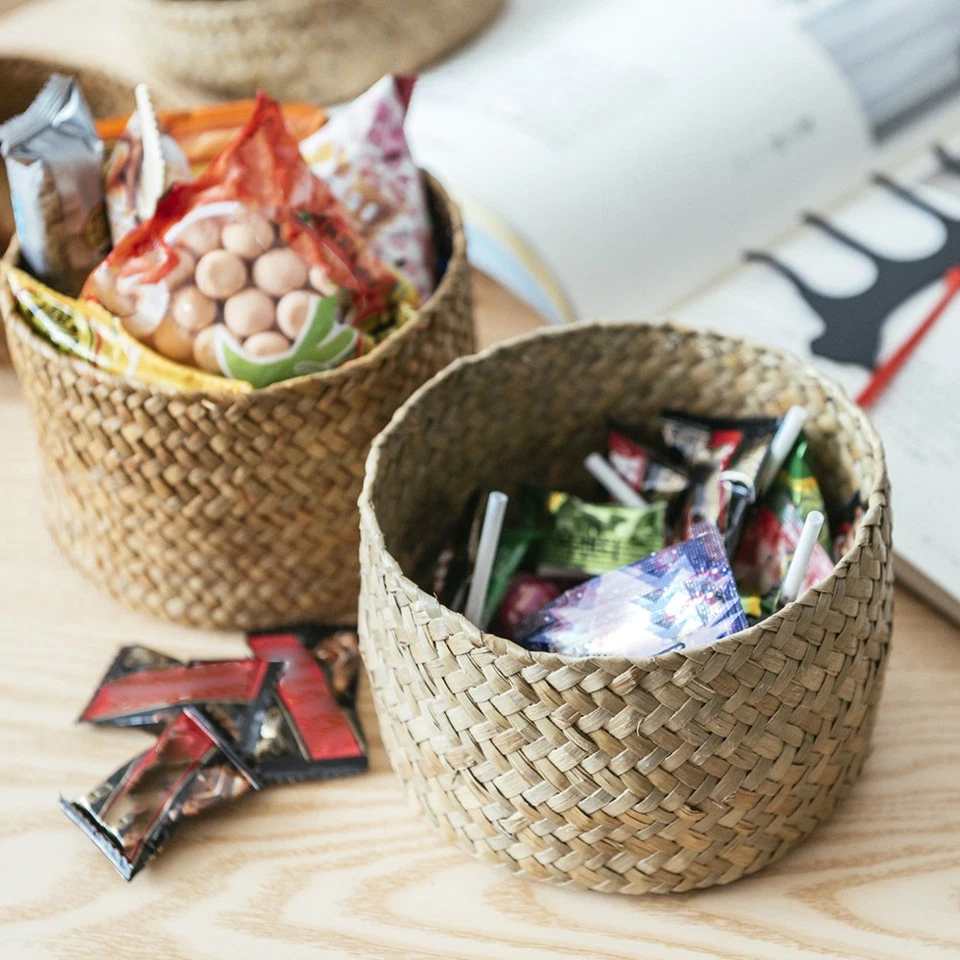 Корзина для хранения водорослей цилиндр плетеная полка корзины пыленепроницаемые красивые - Изображение 4 из 4