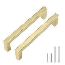10 Pack Brushed Gold Cabinet Handles 5 Inch Drawer Pulls Kitchen Hardware