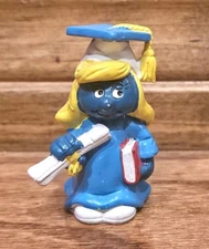 Smurfs Graduation Smurfette Graduate Figure Vintage 1981 PVC Toy Schleich Peyo