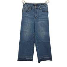 Judy Blue Women's Wide Leg Cropped Denim Jeans Blue Size 9/29