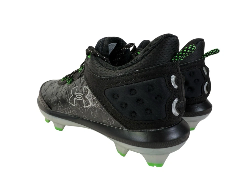 Under Armour Harper TPU Jr. Botines de béisbol para niños negros verdes 4,5 jóvenes 4,5 años Foto 4 de 4
