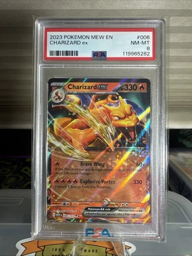 2023 Pokemon Mew EN #006 Charizard Ex Card 151 PSA 8 NM-MT