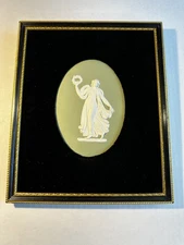 Wedgwood Green Jasperware * Dancing Hours Lady with Tambourine *