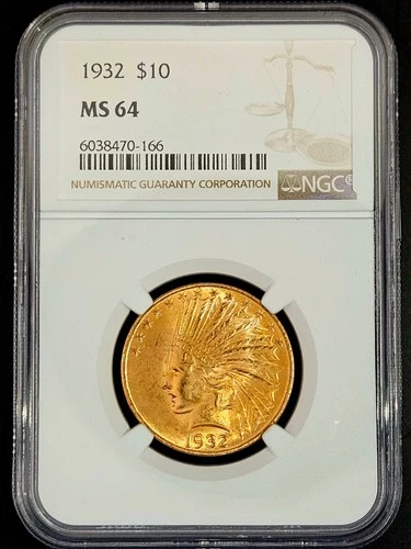 NGC MS64 1932 Indian $10 Gold Eagle 0.4838 Oz Gold US Coin 6038470-166