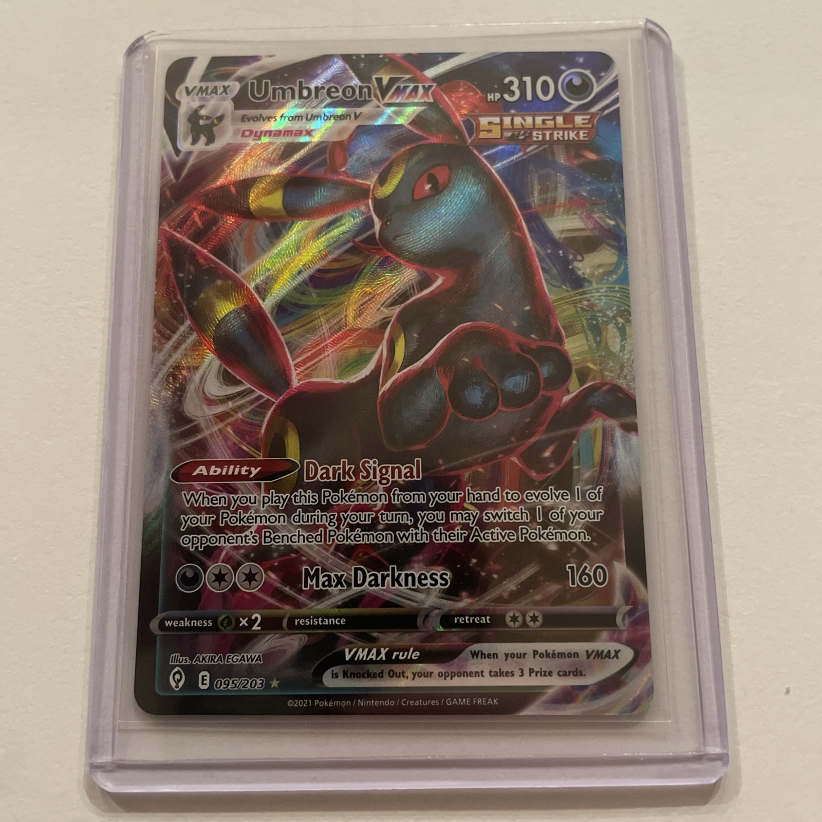 Pokemon Umbreon VMAX 095/203 Full Art Evolving Skies NM