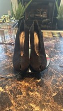 Nine West Suede Black Leather Stiletto Heels Size 8.5M